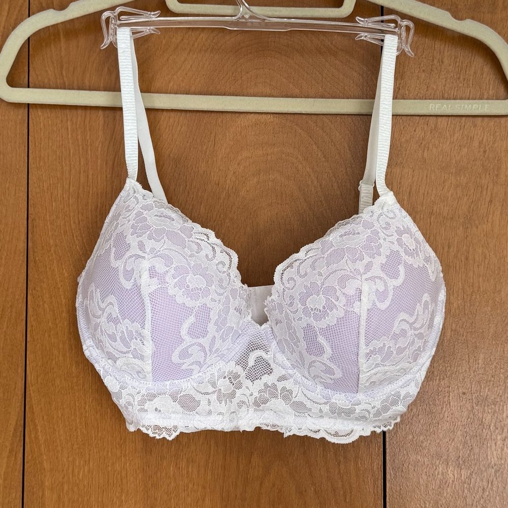 Josie Natori 32DD Underwire Sparkle Lace Lavender T-Shirt Bra Soft Inside! NWOT